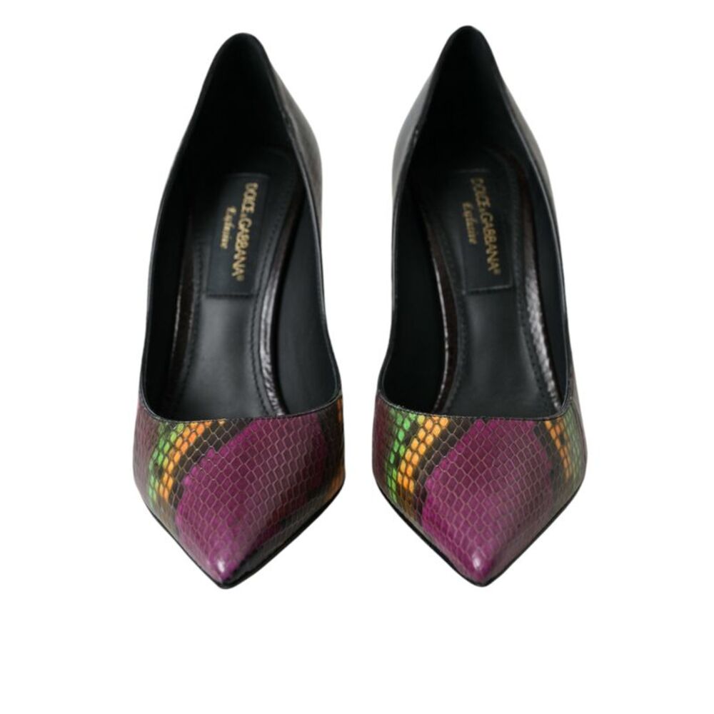 Dolce & Gabbana Multicolor Exotic Leather Heels Pumps Women's Shoes